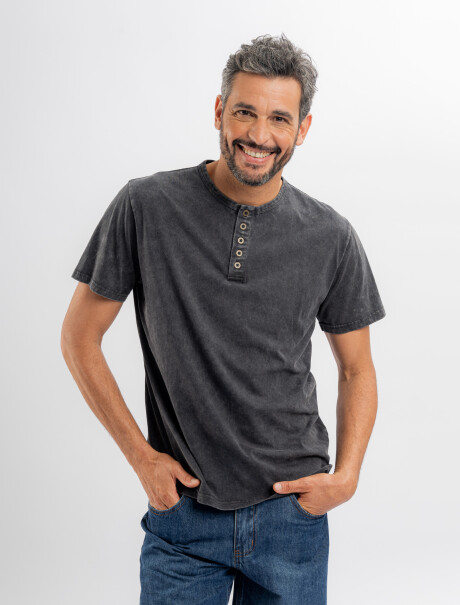 T-shirt m/c estoneada negro