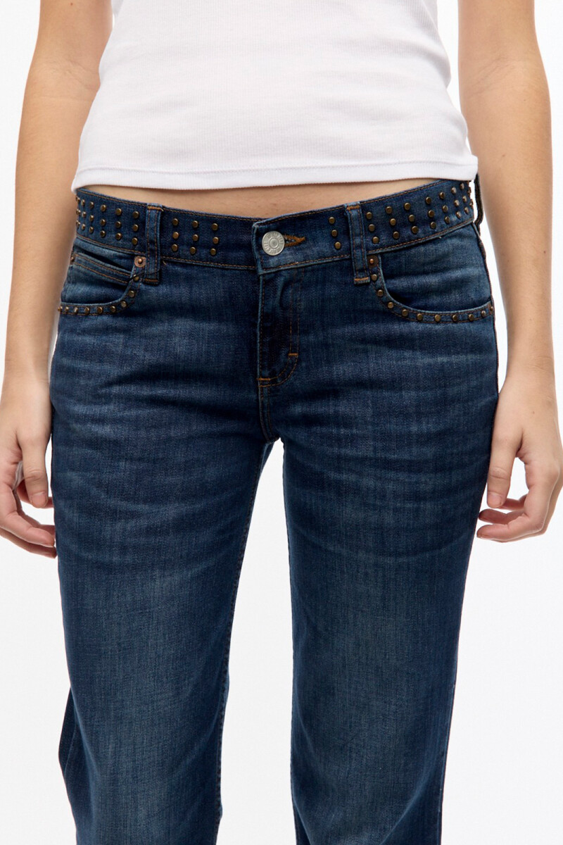 LOW BOOTCUT STUD VINTAGE BLUE Azul