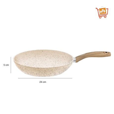 Juego Batería Cocina 7 Pzas Antiadherente Símil Marmol Beige Beige