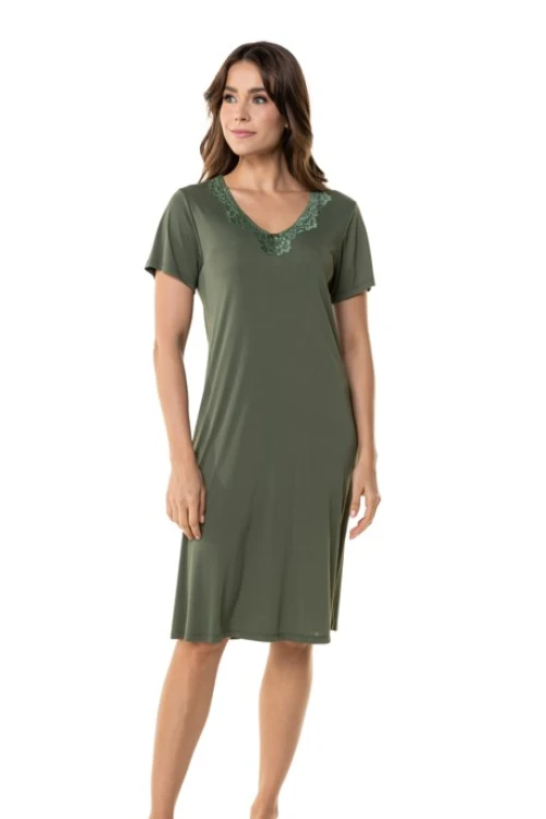 Camisón Manga Corta Microfibra Verde