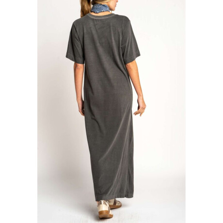 Vestido Maxi Tajo Gris Oscuro
