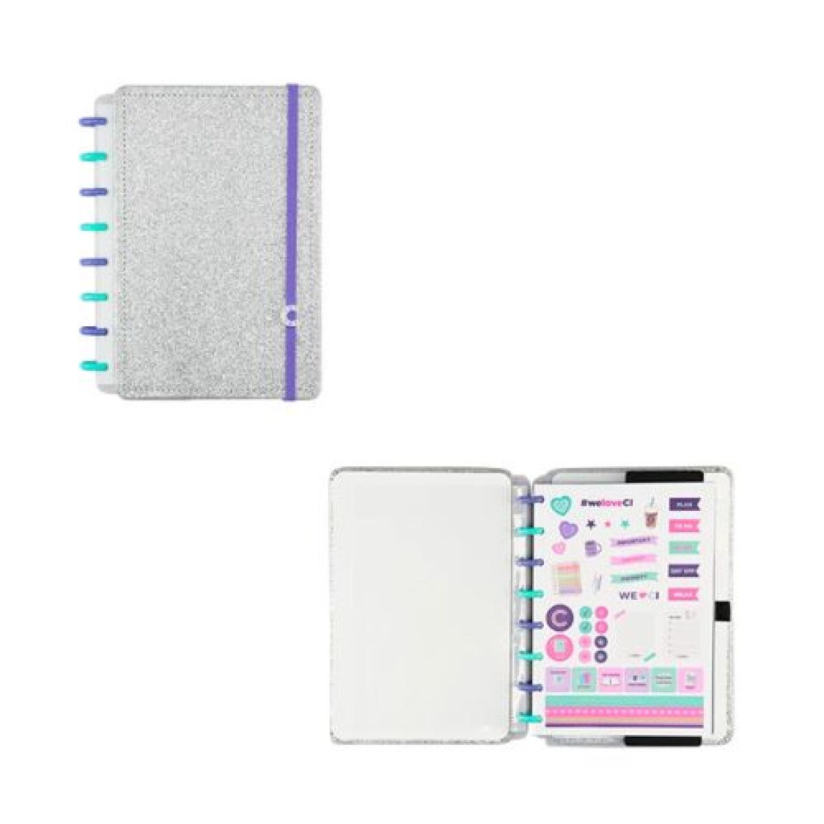Cuaderno Inteligente Lets Glitter Silver A5 