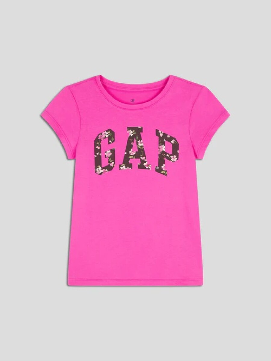 Remera Logo Gap Manga Corta Niña - Happy Pink 