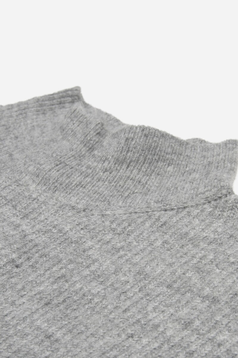 Sweater oversize media polera - Mujer GRIS