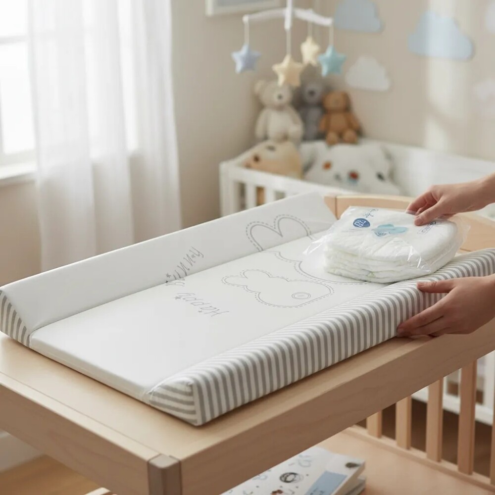 Cambiador rigido dormitorio NORDIC conejo gris blanco