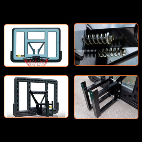 Tablero Basket 110x75+ Aro C/Resortes+ Red+ Soporte Bkt001018