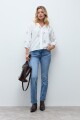 Blusa flores bordadas crudo