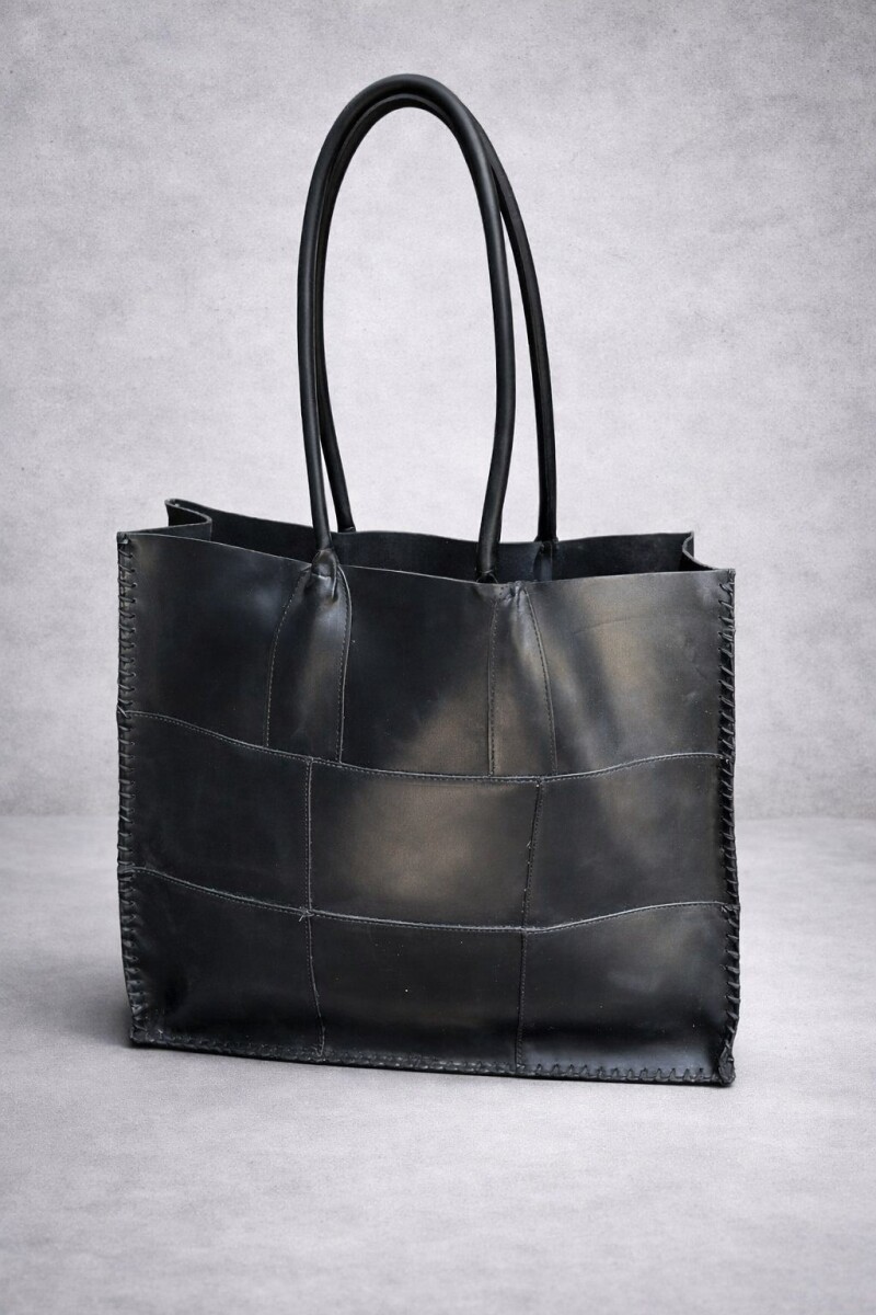 Leather Tote Bag - Negro 