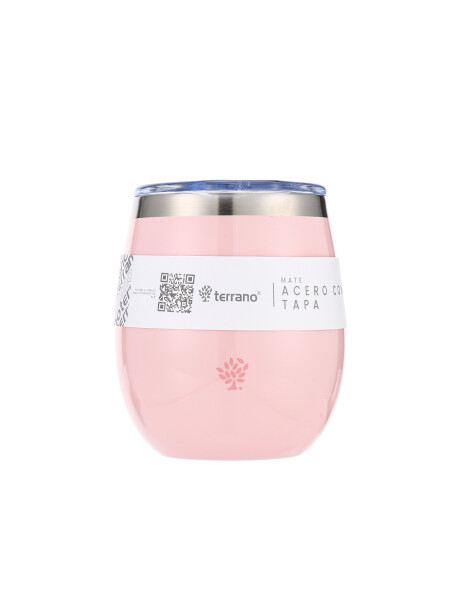 Mate Acero Inox. con Tapa Metalizado Rosado