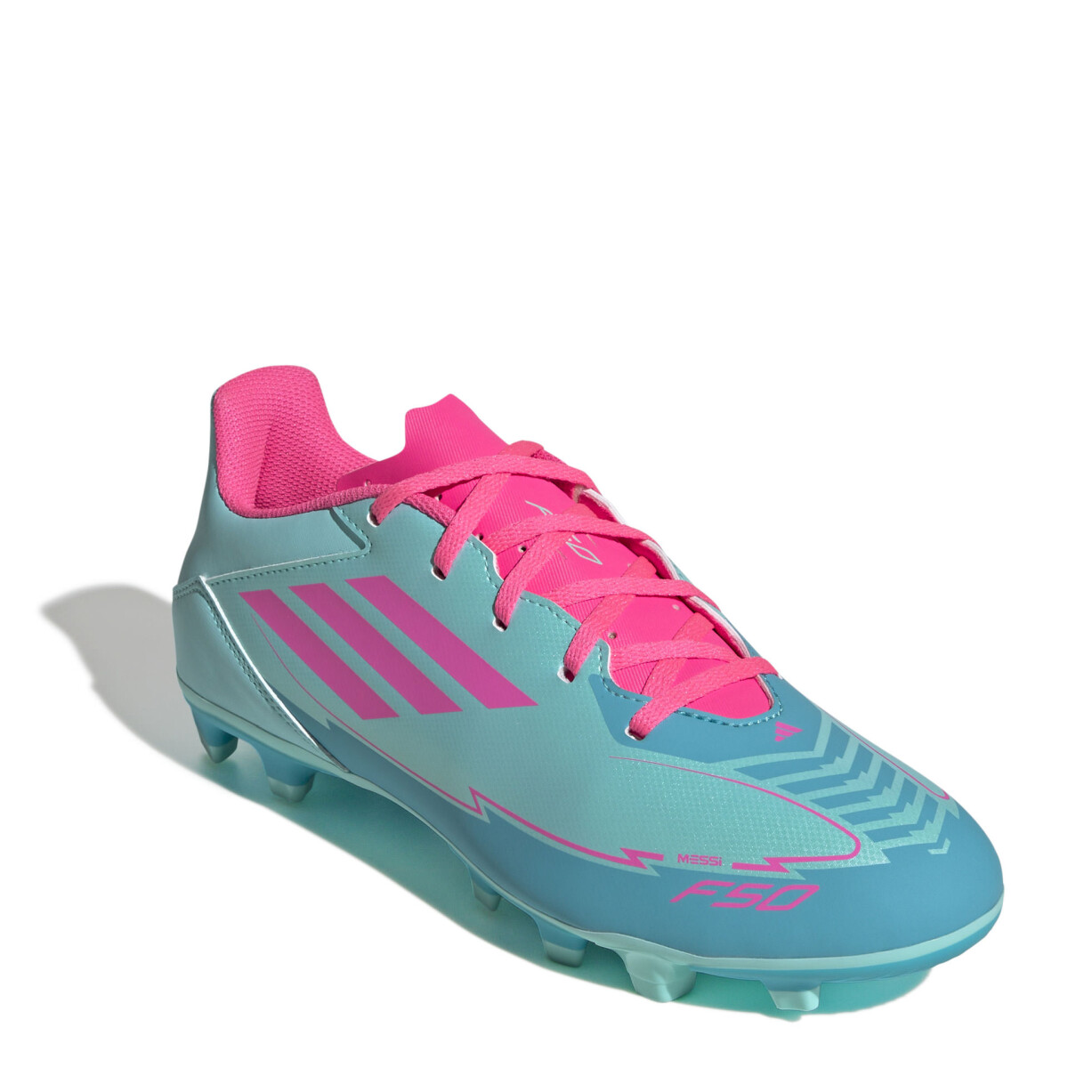 Championes de Fútbol 11 Unisex Adidas F50 Club Messi - Verde Agua - Rosado - Cian 