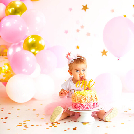 Set Globos N20 112pcs Rosa y Dorado Fiesta Cumpleños Cot002013