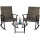 Juego Jardín Set X3 Silla Mecedora Ratán + Mesa Patio Marron