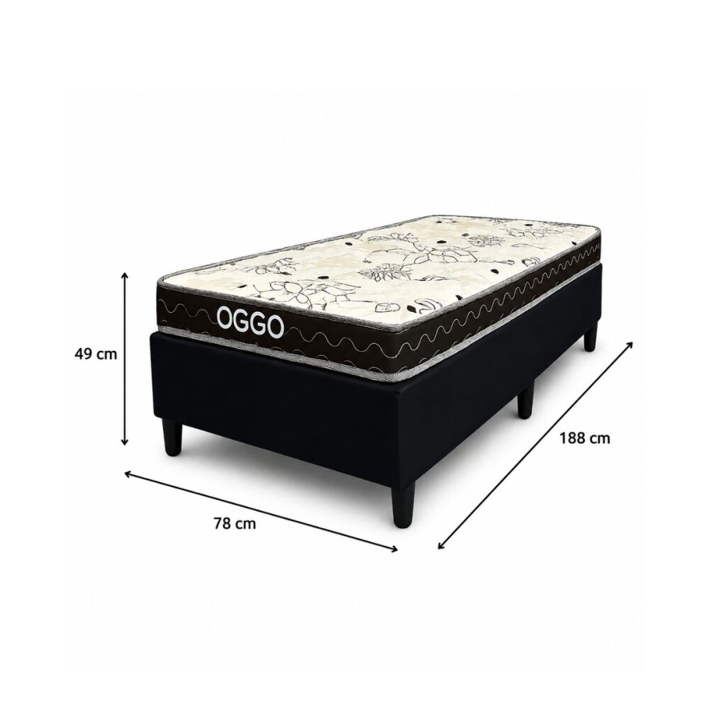 SOMMIER - DORADO 1 PLAZA 100% ESPUMA CON BOX