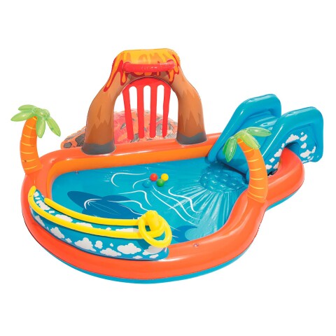 Piscina Inflable Bestway Infantil Tobogan Juegos Rociador Variante Diseño Multicolor