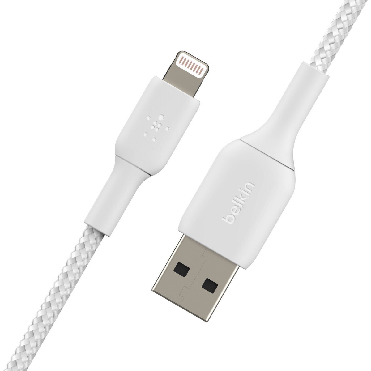 CABLE REFORZADO BELKIN BOOST CHARGE LIGHTNING A USB-A 1 METRO Blanco