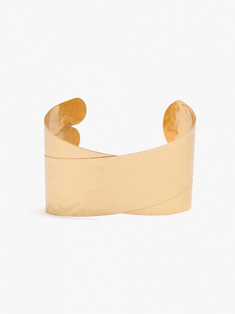 Pulsera Rígida Cruzada dorado