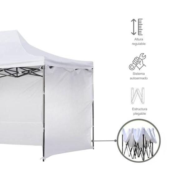 Gazebo Plegable con Paredes 3x4,5 Para Playa o Jardín Autoarmable Color Blanco Gazebo Plegable con Paredes 3x4,5 Para Playa o Jardín Autoarmable Color Blanco