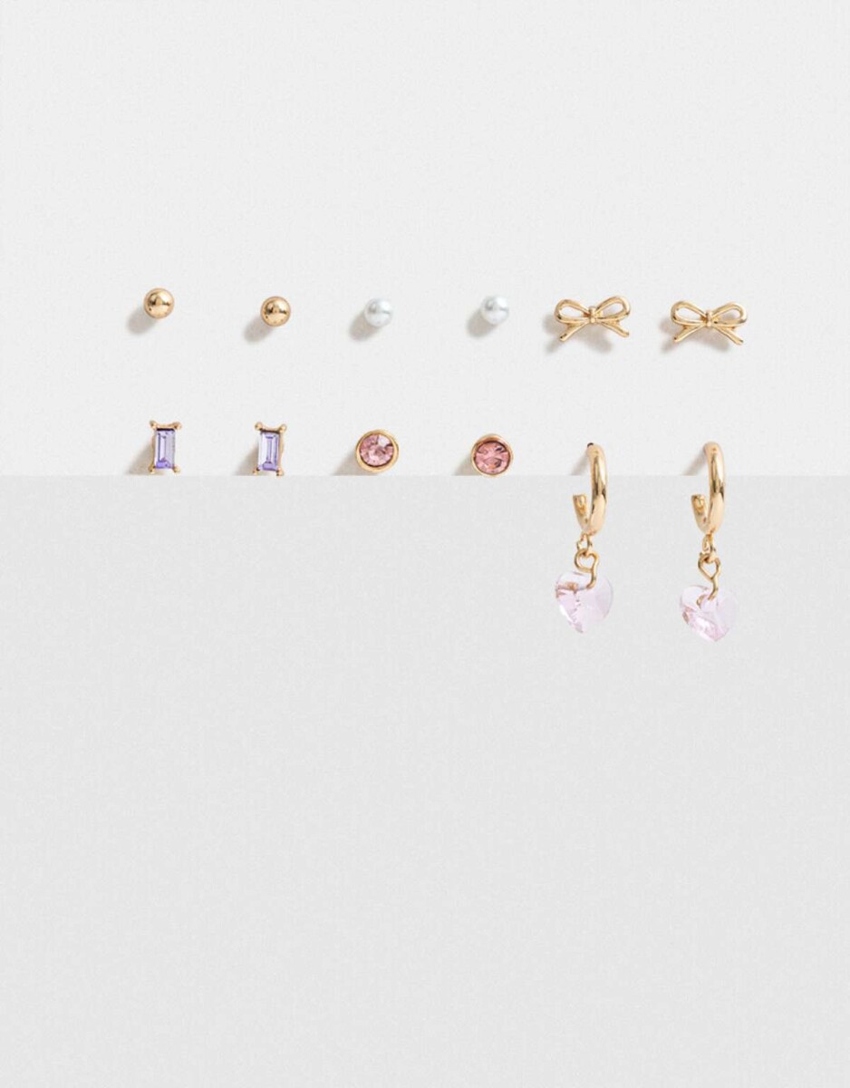 Aros Sets Con Strass - Dorado 