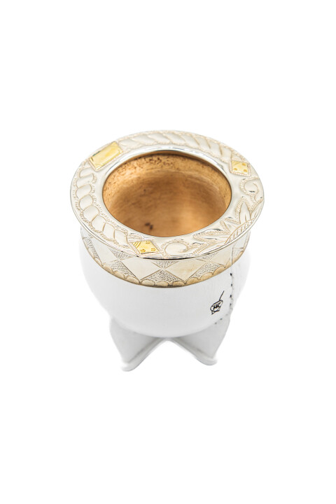 MADE IN URUGUAY MATE IMPERIAL ALPACA Y BRONCE 3.0 BLANCO