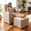 Sillón mecedor con apoyapiés Anny Beige