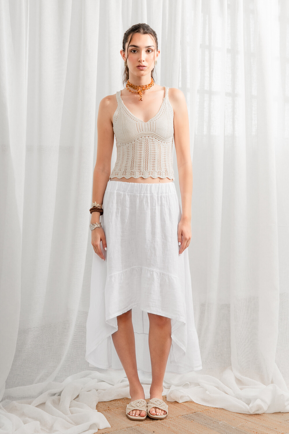 Falda Maddalena Blanco