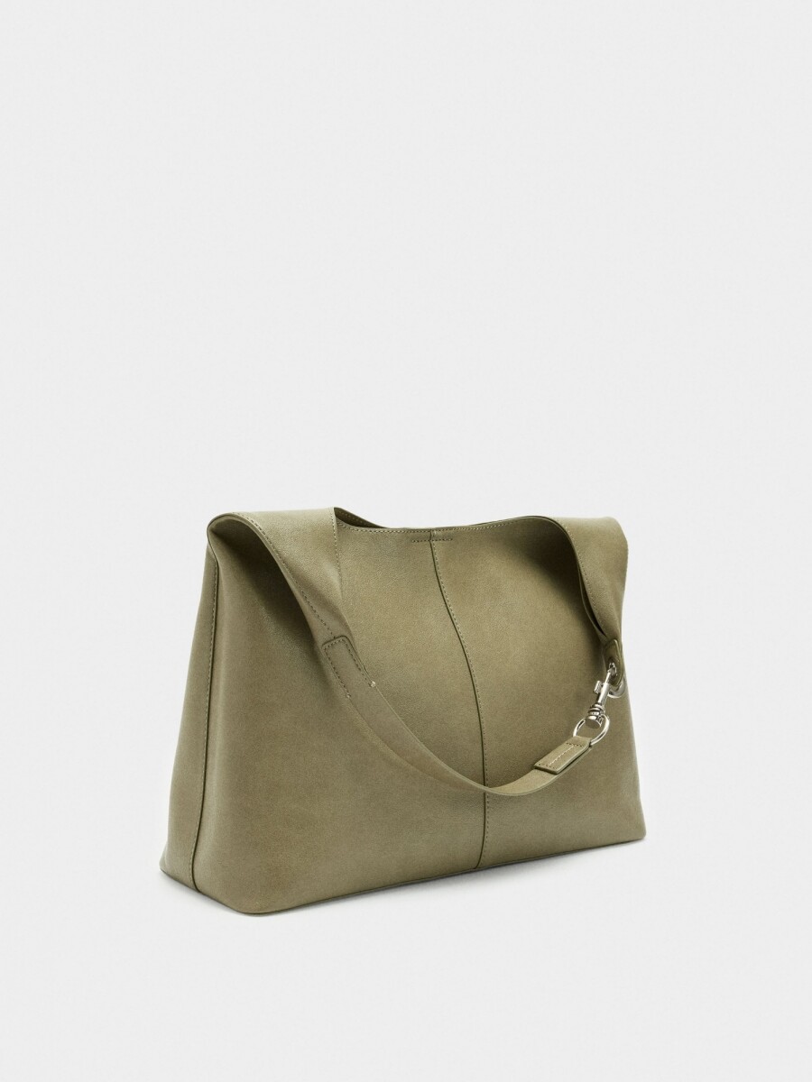 Bolso Liso Estilo Hobo caqui