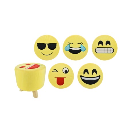 Taburete con patas de madera diseño emoji Taburete con patas de madera diseño emoji