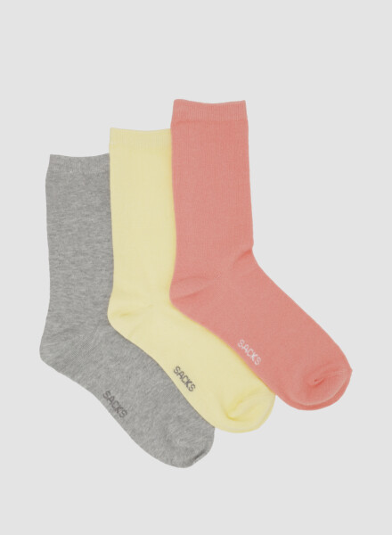 Pack de tres medias lisas. de algodón. en varios colores sur Variante 43