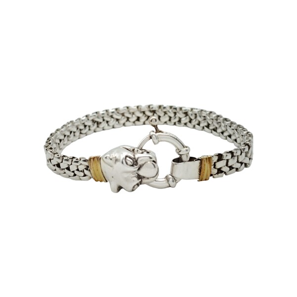 Pulsera Pantera-Plata y Oro-Sin Piedra-PU5096 sinpiedra