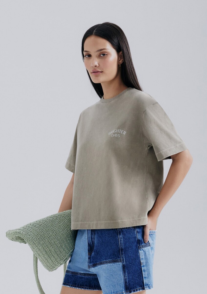 BLUSA EN ALGODÓN SUPERCOTTON CON ESTAMPA - VERDE 