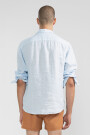 100% LINEN LONG SLEEVE SHIRT Celeste