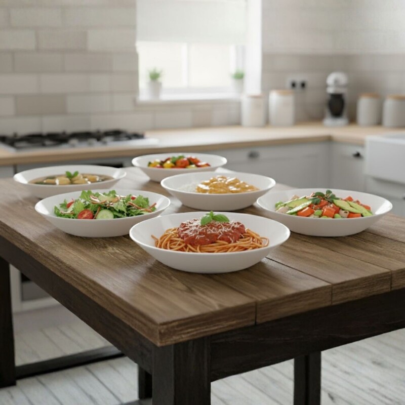 Set x6 Platos hondos BLANCO