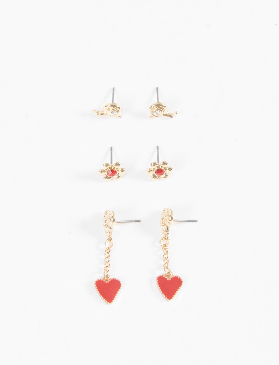 Set de caravanas pin caracol - dorado 