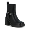 Darkness Bota Dama Caña Media Taco Cuadrado C/ Hebilla Y Elastico Negro