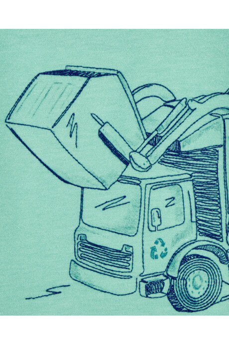 Remera de algodón, manga corta, estampa reciclador Sin color