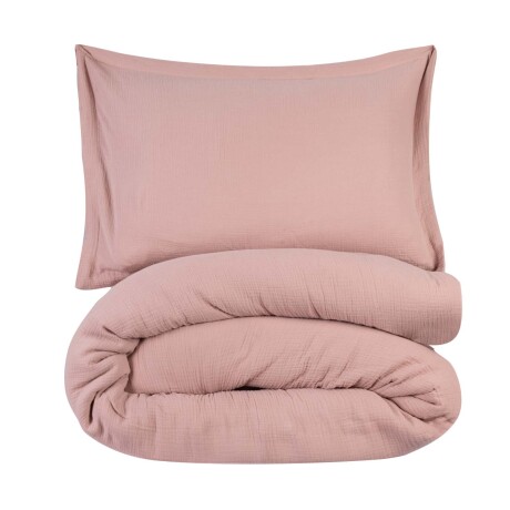SET DE ACOLCHADO 1 PLAZA ALGODON-Y-POLIESTER MARRON COTTON GAUZE AVELLANA