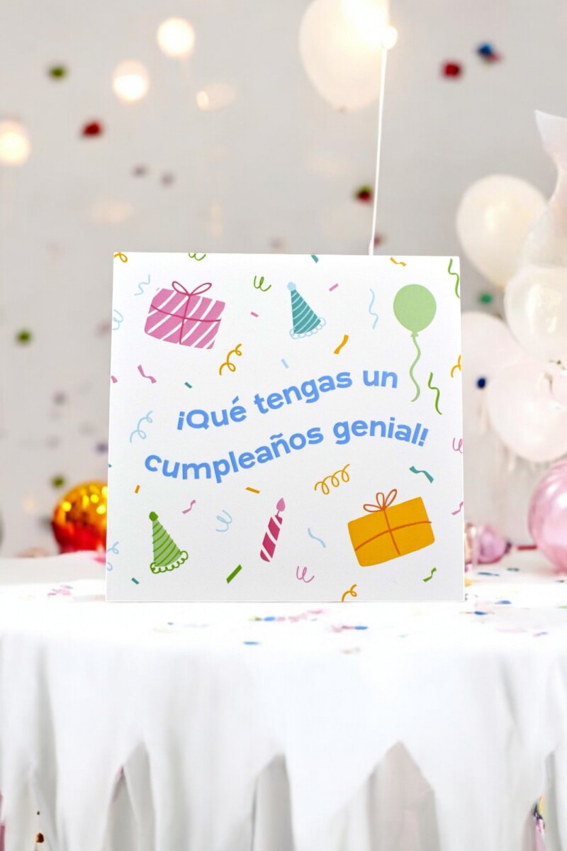 Tarjeta cumpleaños 10x10. - DISEÑO 6 