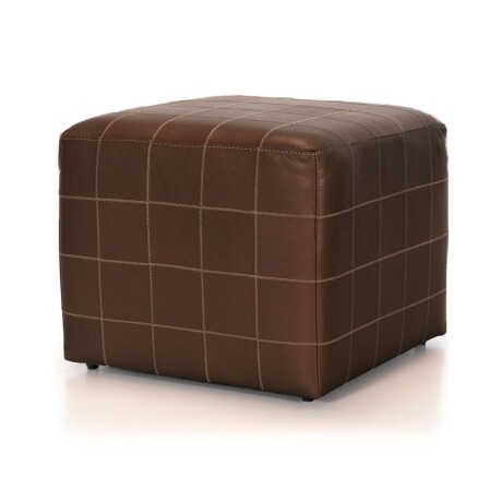 Puff Cubo - Cuero Básico New Brown - (Preventa)