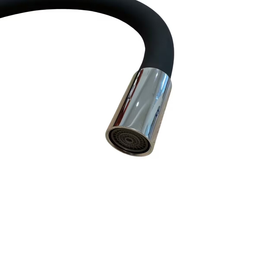 Grifería de Cocina Monocomando de pared pico Flexible Negro Murdock Cromado Brillante Grifería De Cocina Monocomando De Pared Pico Flexible Negro Murdock Cromado Brillante