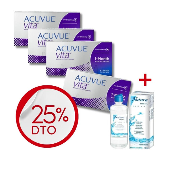 Acuvue Vita Esferico - PROMO 4 Cajas + Renú Natura Acuvue Vita Esferico - Promo 4 Cajas + Renú Natura