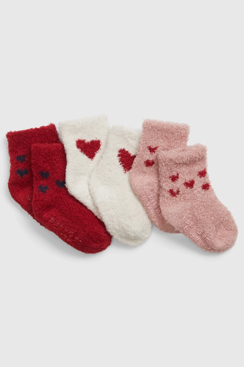 Medias Cozy Pack X3 Bebé Hearts