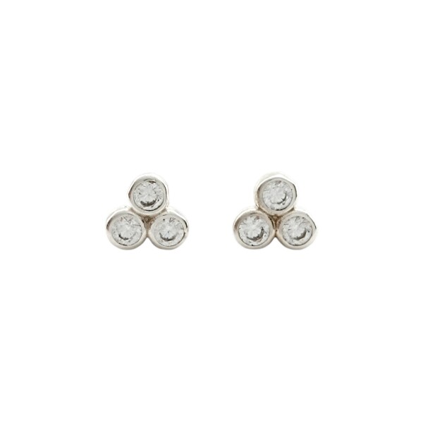Abridores Triple Circulo - Plata 925 - Piedra Zirconia-AB3013 Conpiedra