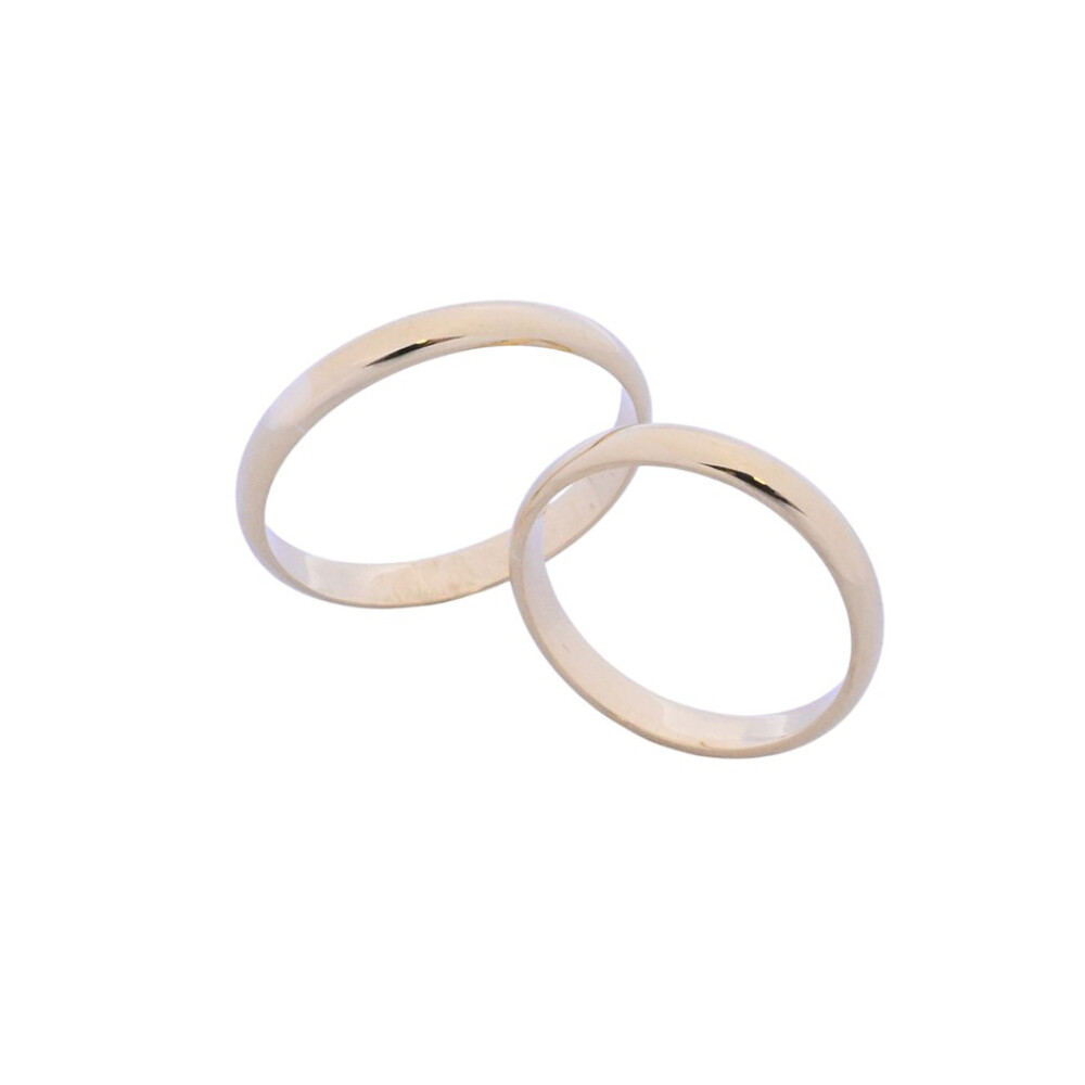 Par de alizanzas oro 18k doble bombé 3 mm. Par de alizanzas oro 18k doble bombé 3 mm.