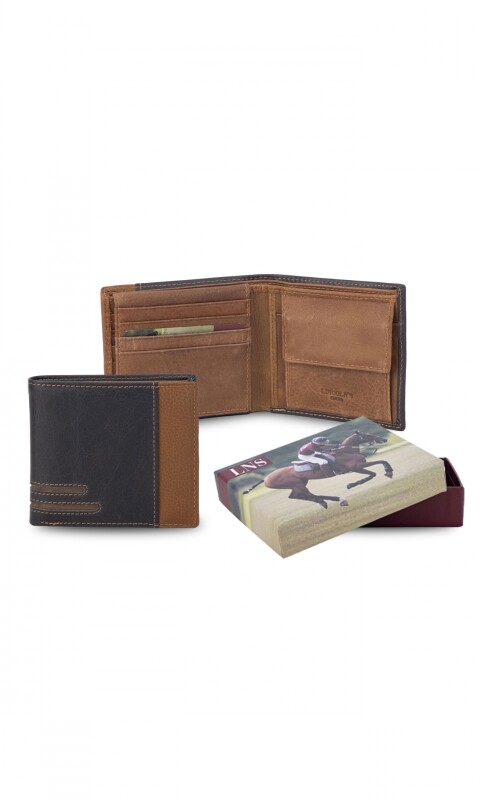 BILLETERA HOMBRE DALI AZUL/SUELA