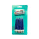 Vela Efecto Torneado x12 Azul