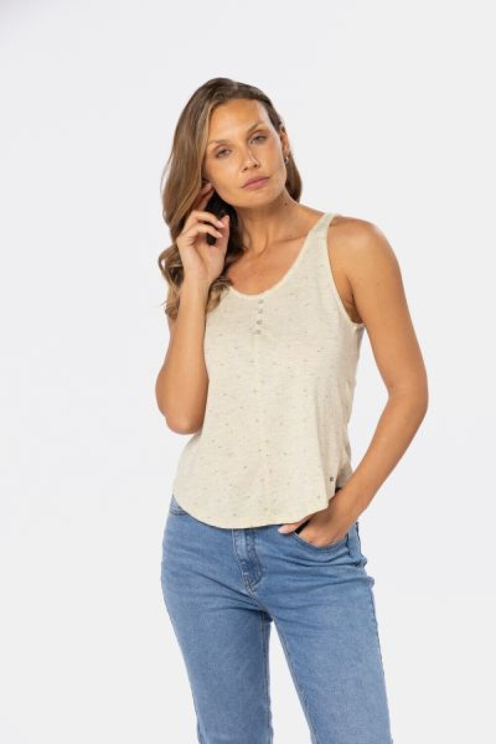 MUSCULOSA CON BOTONES Amarillo