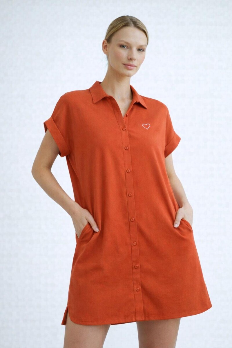 Vestido Pupa - Viscosa Suave con bolsillos Terracota