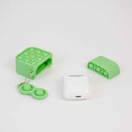 Funda De Silicona Pop It Para Auriculares Verde Claro