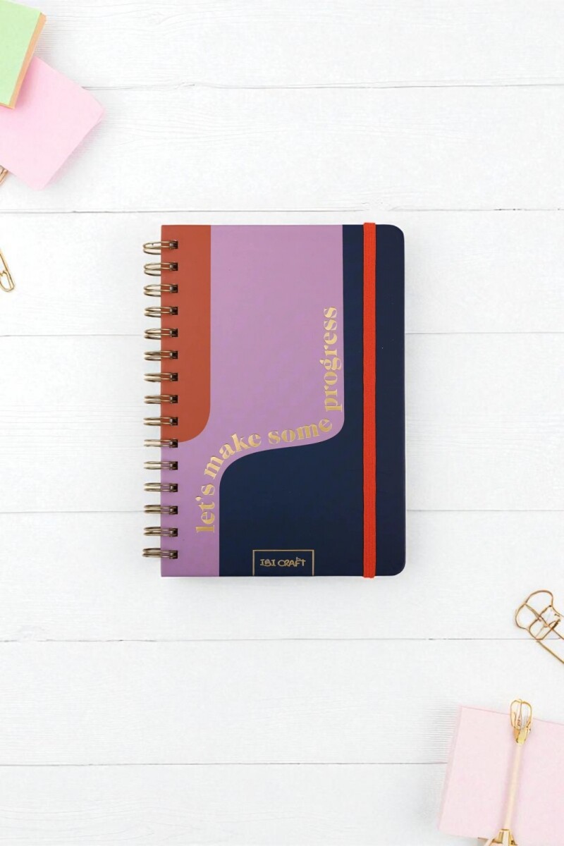 Cuaderno ibi craft - t.dura - 140x200mm - 60 h.+Stickers - "l.m.s. Progress" 