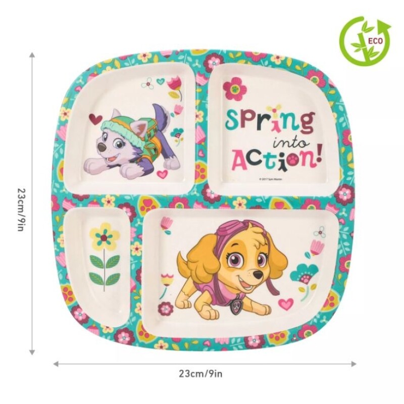 Plato Bamboo C/Repart P Fem Paw Patrol BAZAR BAMBOO PLATO C/REPART PAW P FEM